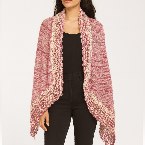 Deep Pink Multimedia Long Knit Scarf - Picture 1 of 8
